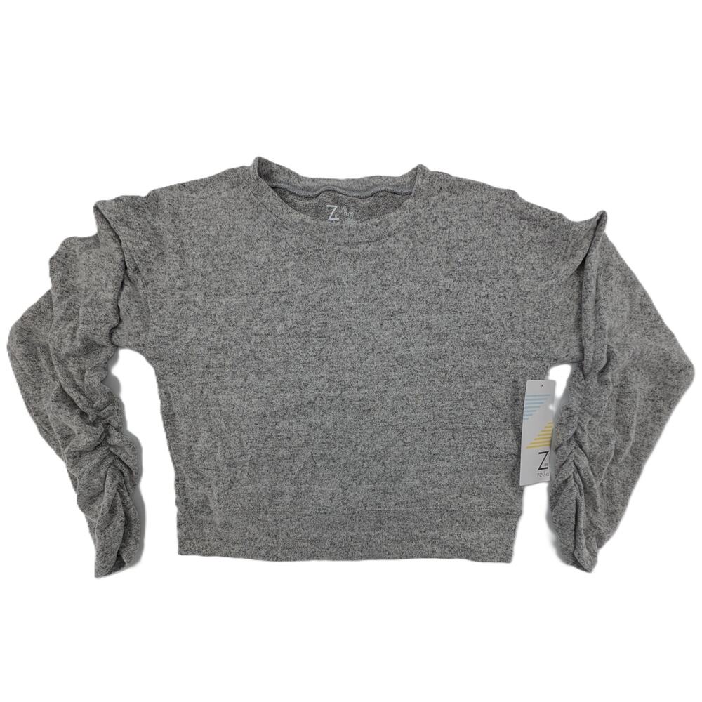 Zella Grey Ruched Long Sleeved Tunic Top Girls Small - 7/8 - Picture 7 of 7